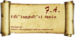 Félegyházi Appia névjegykártya
